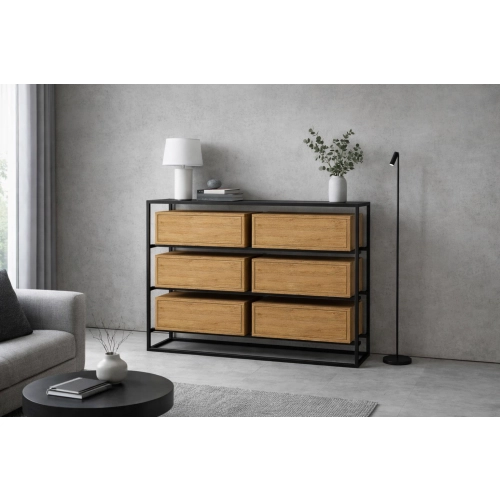 Komoda Z Drewna Litego Dębowego